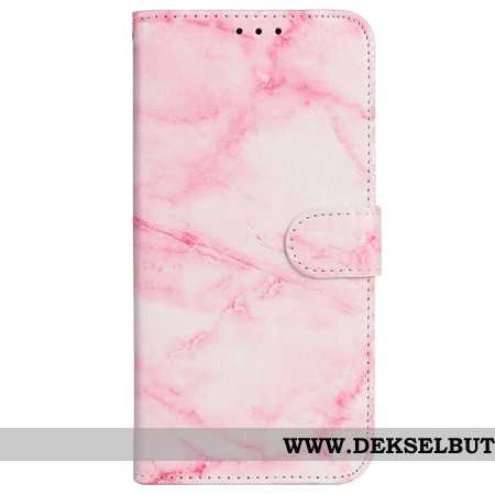 Folio Deksel iPhone 16 Plus Rosa Marmormønster