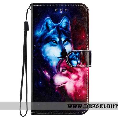 Folio Deksel iPhone 16 Pro Lanyard Wolves Beskyttelse Deksel