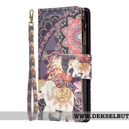 Folio Deksel iPhone 16 Pro Max Tribal Elephant Lommebok Med Stropp Beskyttelse Deksel