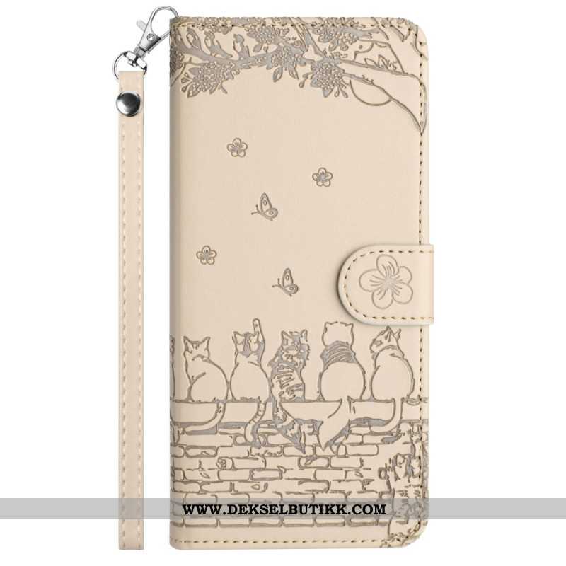 Lærdeksel Folio Deksel Samsung Galaxy A15 5g Mobildeksel Band Of Thong Cats