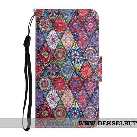 Lærdeksel Folio Deksel Samsung Galaxy A16 5g Mobildeksel Kaleidoskopmønster