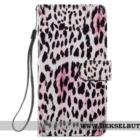 Lærdeksel Folio Deksel Samsung Galaxy S24 Plus 5g Leopardeffektstropp