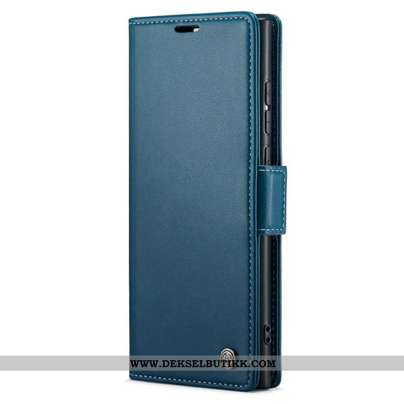 Lærdeksel Folio Deksel Samsung Galaxy S24 Ultra 5g Caseme Litchi Tekstur