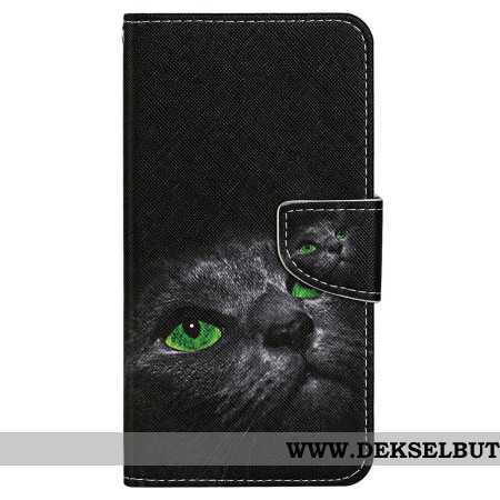 Lærdeksel Folio Deksel Samsung Galaxy S24 Ultra 5g Strappy Cat Eyes