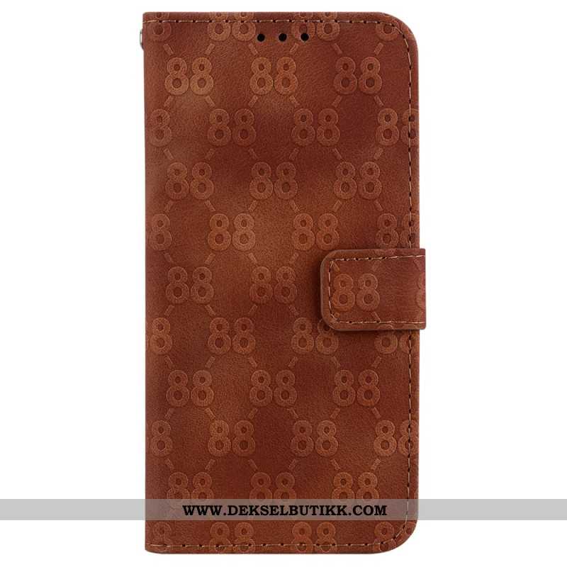 Lærdeksel Folio Deksel Xiaomi Redmi Note 13 5g Mobildeksel Design 88 Med Stropp