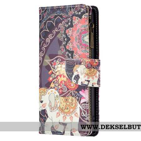 Lærdeksel Folio Deksel Xiaomi Redmi Note 13 Pro 4g Mobildeksel Tribal Elephant Lommebok Med Stropp