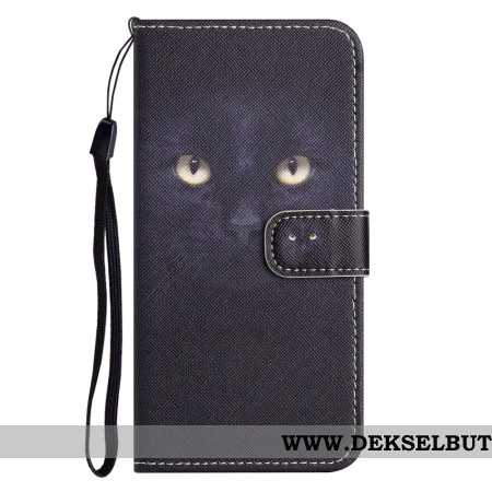 Lærdeksel Folio Deksel iPhone 16 Pro Max Mobildeksel Strappy Cat Eyes